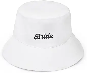 xo, Fetti White Bride Bucket Hat | Bachelorette Party Decorations, Bridal Shower Gift, Bach Favors, Engagement Party Accessory, Camp Bride to Be