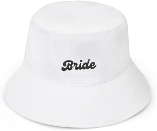xo, Fetti White Bride Bucket Hat | Bachelorette Party Decorations, Bridal Shower Gift, Bach Favors, Engagement Party Accessory, Camp Bride to Be