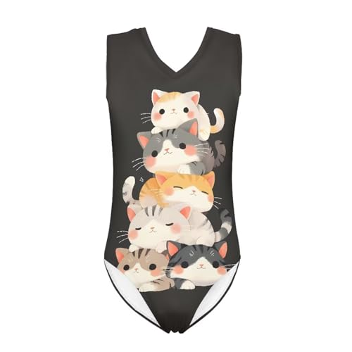 Image of Biyejit Girls Leotards Dance Sport Wear Gymnastics One-Piece Swimwear for Kids 3-14 Years