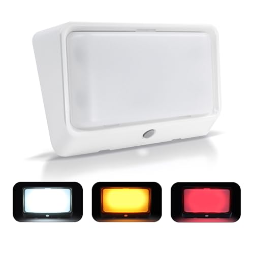 acegoo Éclairage LED Extérieur 12V pour Porche de Camping-Car, 3 Modes d’éclairage (1800K, 6500K, Rouge), Interrupteur On/off, IP65 Nano étanche...