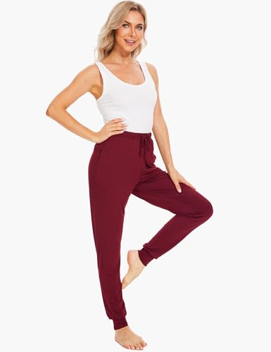 Image of GYS Women's Pajama Pants - Viscose Made from Bamboo, Joggers Pants with Pockets Comfy Lounge Sleep Pants Pj Bottoms