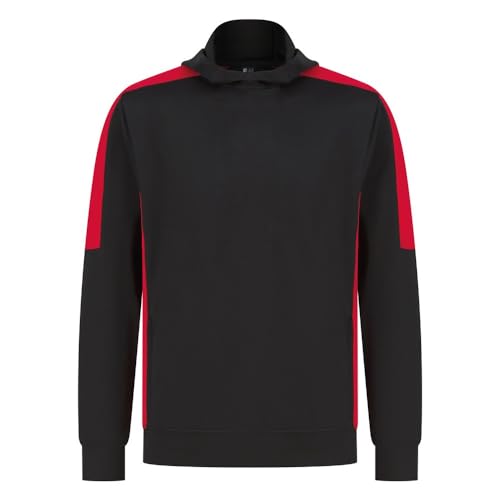 Image of Finden & Hales Unisex Adult Contrast Panel Hoodie (XL) (Black/Red)