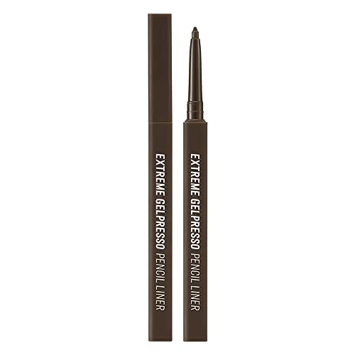 CLIO Extreme Gelpresso Pencil Eyeliner | Smudge-Proof, Waterproof, Long-Lasting, Long-Wear, 6 Cool and Warm Tone Shades, Ultra-Smooth, Creamy Formula, Precise Application, Retractable, Versatile Looks (001 BLACK BROWN)