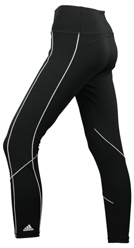 Adidas Optime Training Icon - Mallas Cortas para Bicicleta, 3 Rayas Medias de compresión para Correr para Mujer, Negro/Blanco, XL