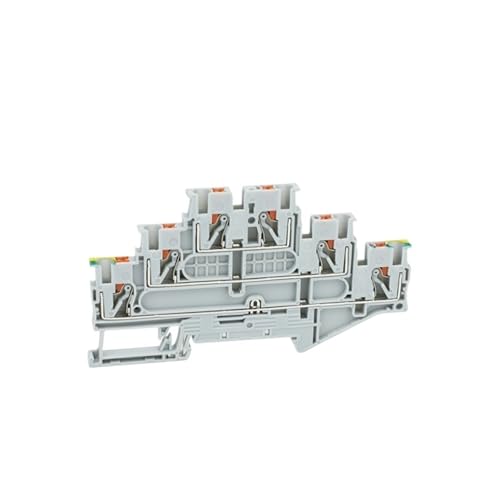 Conector de carril Din triple nivel PT2.5-PE/L/L con puente enchufable de 2,5mm² 4