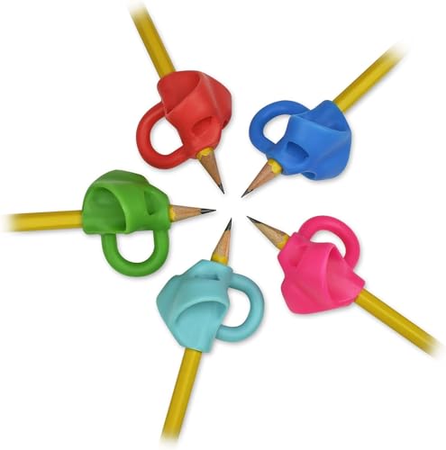 Image of MAPPERZ Children Pencil Holder Writing Aid Anti Slip Grip Trainer /Ergonomic Training Pen Grip Posture Correction Tool for Beginners Kids Writing, Learning (Pack of 4)