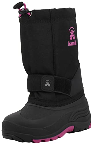 Kamik Unisex-Child Waterbugw Snow Boot, Black/Pink, 10 M US