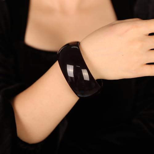 JWICOS Round Resin Bangle Bracelet for Women Acrylic Cute Chunky Bracelet for Women Exaggerated Acrylic Resin Wristband Bracelet Bangle2
