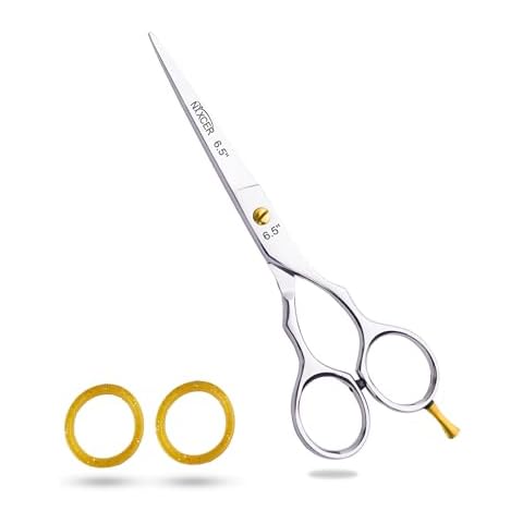 Nixcer Professional Super Cut Jaguar Hair Cutting Scissor for Saloon & Home- High Carbon Stainless Steel with Pointed Tip for Precision Cutting Silver 6.5" Cover