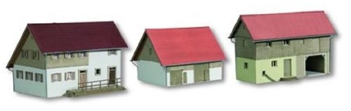 66702 - NOCH - Bauernhof-Set 3-teilig, Bauernhof, Scheune, Stall