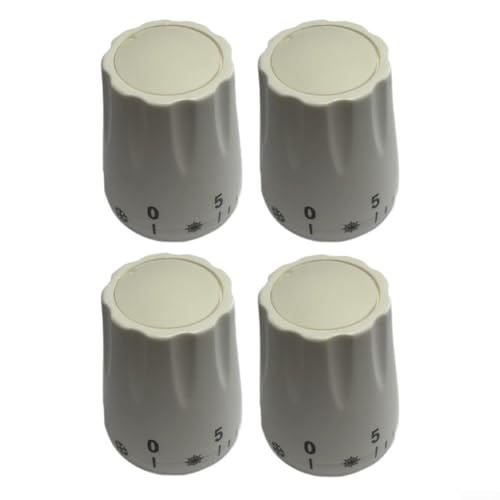 Lot de 4 interrupteurs à volant thermostatique, collecteur de chauffage au sol, volant rotatif M30 x 1,5 pour vannes de radiateur thermostatique, fonctionnement rotatif (blanc)
