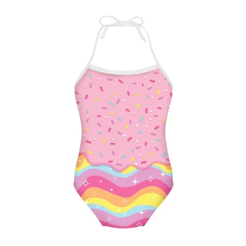 Image of Girls One Piece Swimsuit Summer Quick Dry Beach Sport Bathing Suit Halter Strap 1-10 Little Kids Toddler Swimwear