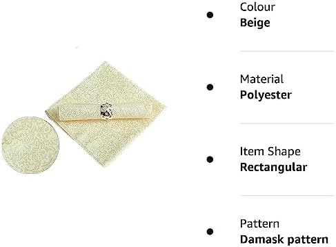 i-Sure Dinner Cloth Napkins,Table Napkins(Pack of 4) (Beige)