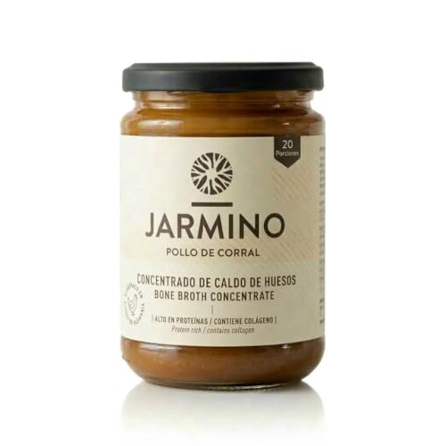 JARMINO Caldo de Huesos de Pollo Orgánico Concentrado – Rico en Colágeno de Pollos de Corral, Alemania, 200 g (20 porciones) – Fuente Natural de Proteínas y Aminoácidos, Sin Gluten, Keto y Paleo