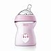Chicco Natural Feeling Biberon Anticolica 2 Mesi + da 250 ml, Biberon con Tettarella in Silicone Morbida e Flessibile, Adatto per Allattamento Misto, Flusso Medio, Colore Rosa immagine