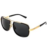 FEISEDY Square Aviator Sunglasses Men Women Vintage Trendy Pilot Sun Glasses UV400 Protection Len...