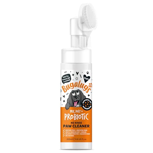 Bugalugs Probiotics for Dogs Natural No Rinse Paw Cleaner with Pumpkin Powder for dogs Soothes Itchy & Irritated Paws Supports Microbiome Itchy Skin & Paws (Probiotic Paw Cleaner)