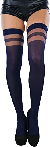 Image of ToBeInStyle Women's Nylon Thigh High Schoolgirl Opaque Stockings