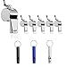 通用 Fischietto Arbitro in Acciaio Inox 6 Pezzi Fischio Forte con Cordino per Emergenza bagnini Sport Escursionismo Campeggio Arrampicata con 3 Pezzi Alluminio Fischietti