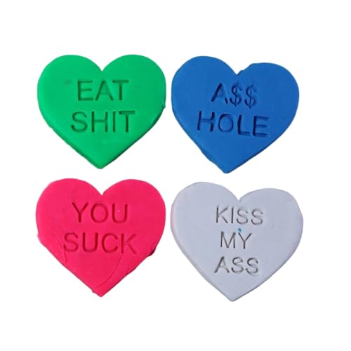 Valentine's Day Conversation Insult Hearts Candy Hearts Gag Gift Shape Set Cookie Cutter and Stamp Set #1489