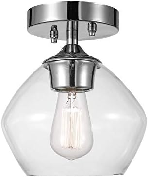 Globe Electric 60875 Harrow Semi-Flush Mount, Chrome