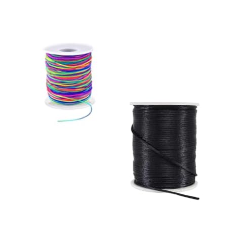 2 mm x 330 Feet Satin Nylon Cord, Silky Smooth Nylon String for Jewelry Making Bracelet Necklaces Beading Thread Rattail Macrame Kumihimo Chinese Knot Craft Cover
