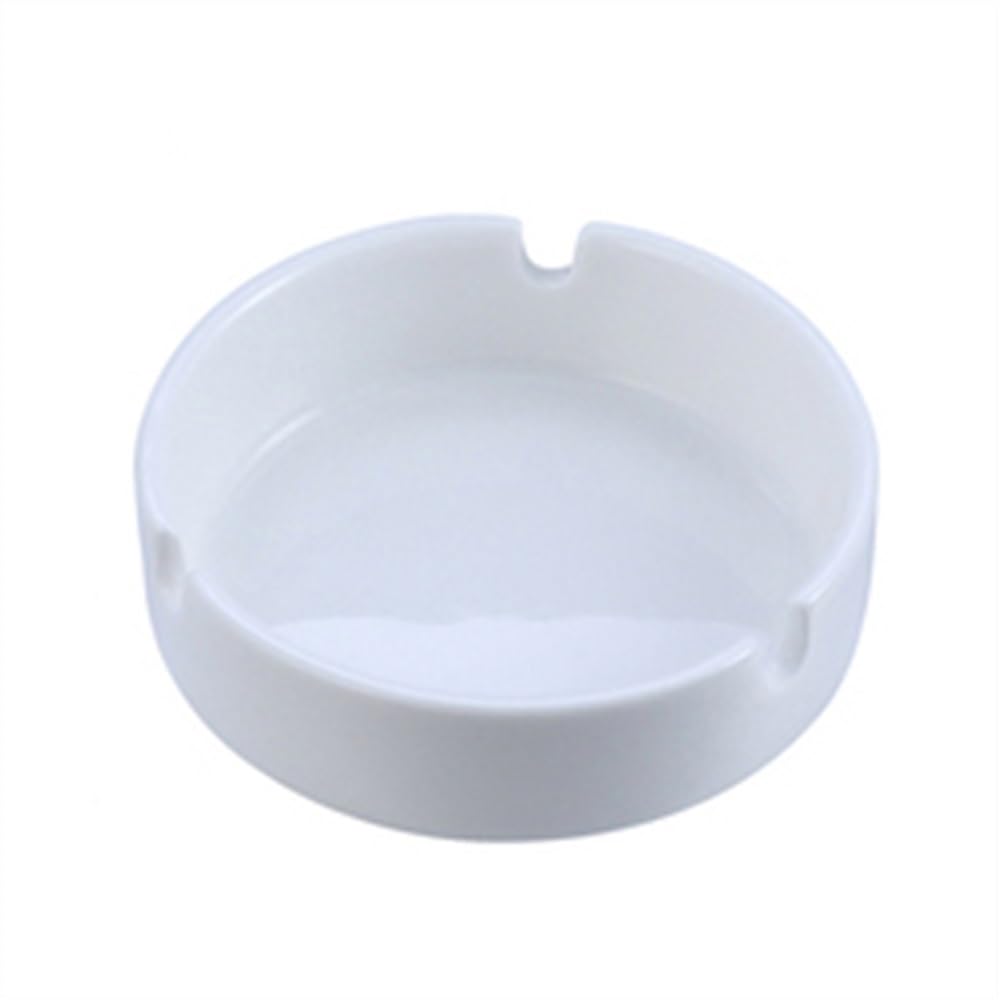 Smoking Accessories Commercial Hotel Bar Ashtray White Round Ceramic(Small)