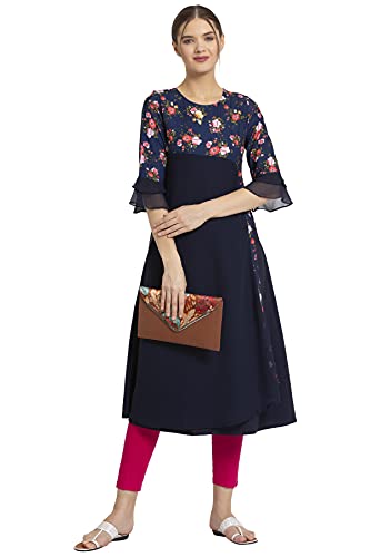 Image of ALC Creation Women's Crepe Printed A-line Kurti