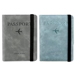 Passport Holder Passport Cover with Credit Card Slot and BoardingPass Slot Bi-Fold Passport Wallet Case Book Travel Must Have, RFID Blocking Leather-Unisex,(PCS-1 ; Multicolor).-image-12