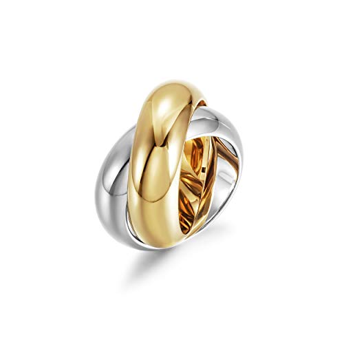 CIUNOFOR 14K Gold Plated Ring Simulated Diamond CZ Cocktail Rings for Women Gold Statement RingsWide Bands Parallel Bar Ring for Men Customized Personalized (9)