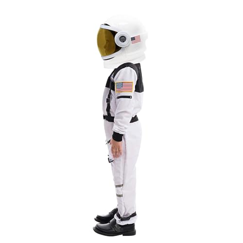 Spooktacular Creations White Astronaut Costume with Helmet, Space Suit for Toddler with Movable Visor, Kids Astronaut Halloween Costume for Cosplay, Party Favor Supplies (3T, 3-4 yrs) - Thumbnail 3