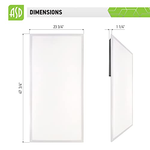 Asd 2X4 Led Flat Panel Light - 40W 5200Lm 5000K (Daylight) Dimmable Drop Ceiling Lay In Fixtures, Commercial Recessed & Surface Mount Back-Lit Led Panel Lights For Office, Ul Dlc, 2 Pack #TOP2