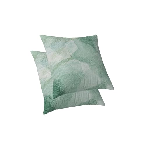 ggaimwf Juego de 2 fundas de cojín abstractas de lino verde menta para sofá, dormitorio, sala de estar, decoración del hogar, patio, balcón, sofá, 50 x 50 cm