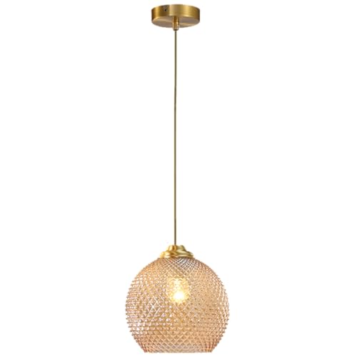 Lampadaire en verre de 7,8 pouces et laiton brossé pour éclairage de chambre