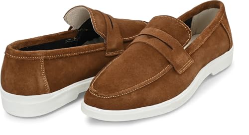 Image of Men Suede Leather Loafers with Bow - Cushioned Comfort, Durable Sole & Everyday Luxury