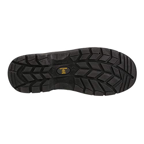 Iron Mountain Unisex-Arbeitssicherheitsstiefel S3 SRC, Leder mit Stahlkappe und Stahlzwischensohle, Chukka-Arbeitsstiefel, rutschfest, antistatisch, robuste Arbeitsstiefel, Schwarz, EU 45