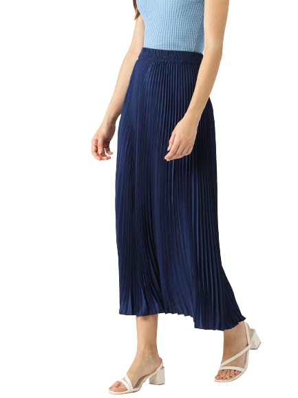 Image of Wisstler Pleated Flared Midi Skirt