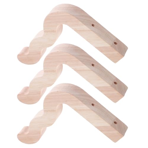 BCOATH 3個 無垢 木製 植木鉢 フック フラワー ポット 波型 木製 ハンガー ガーデン 壁 フック 吊り下げ ポット ホルダー フィーダー ハンガー