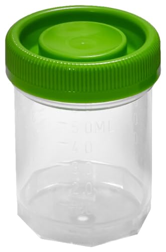 Caplugs 2405601G80E1 Specimen Containers, 60mL/2oz, Polypropylene CoPolymer with Green Cap, Natural (Pack of 500)
