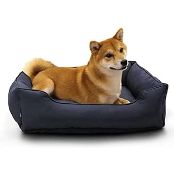 Pet Royal Rectangular Water-Resistant Pet Bed Outdoor Travel Cat and Dog Bed Durable Pet Bed All Seasons for Dogs and Cats Black Color-Size Small