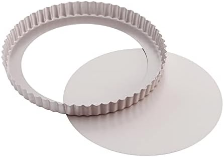 CHEFMADE 9.5-Inch Round Tart Pan with Removable Loose Bottom, Non-Stick Carbon Steel Quiche Pan for Oven Baking (Champagne Gold)