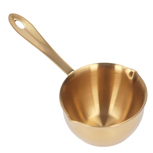 Hot Oil Saucepan, Milk Chocolate Sauce Pan Ergonomic Rustproof for Kitchen (Gold)
