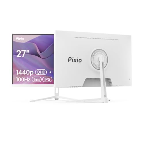 Image of Pixio PX275 Wave White 27 inch 100Hz Refresh Rate QHD 1440p Resolution IPS Panel 1ms MPRT Response Time Gaming Monitor with Adaptive Sync