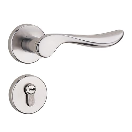 ステンレス製ドアロック 室内寝室用 3点セット 浴室ドアハンドル シンプル ヨーロピアンスタイル 木製コンシェルジュドアロック(Adoorlock)