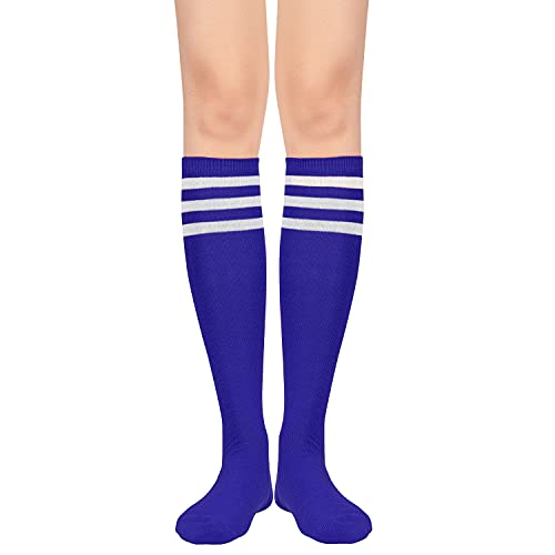 Image of Zando Knee High Socks for Women Striped Athletic Long Tall Tube Socks Outdoor Sports Casual Thigh High Stockings