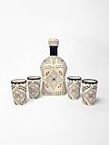 Hand-Painted Talavera Tequila Set: Decanter & Shot Glasses