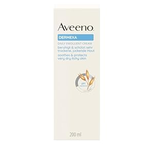 Aveeno® Dermexa Feuchtigkeitsspendende Tägliche Emollientien Creme Körperlotion mit beruhigendem 3-fachem Haferkomplex für sehr trockene, juckende, empfindliche, zu Ekzemen neigende Haut