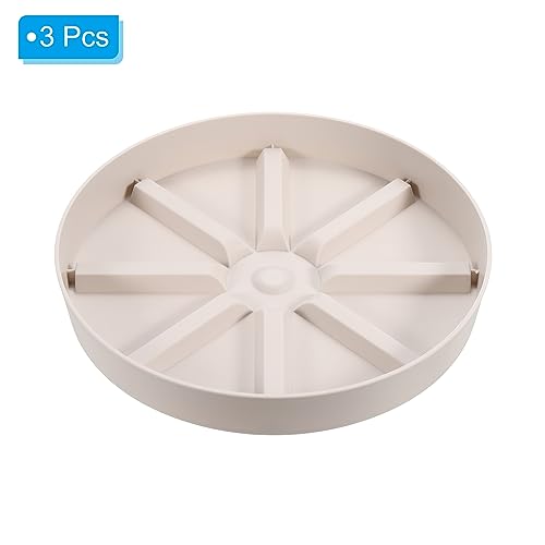 PATIKIL Plant Pot Saucers 9 Inch, 3 Pack Plastic Round Plant Pot Thicker Flower Drip Tray for Indoor Outdoor White - Image 3