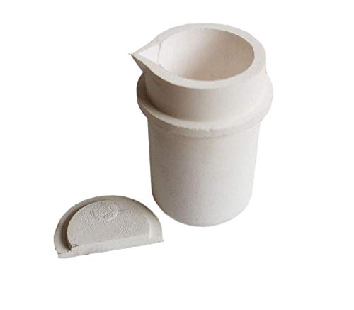 LLF 1 kg Keramik-Tiegelbecher mit Deckel, Gold, Silber, Kupfer, Platium