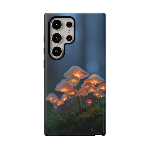 Coque S24 Ultra champignons lumineux mate pour éviter les rayures